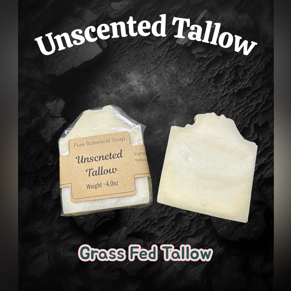 Unscented Tallow Soap Bars Set of 2